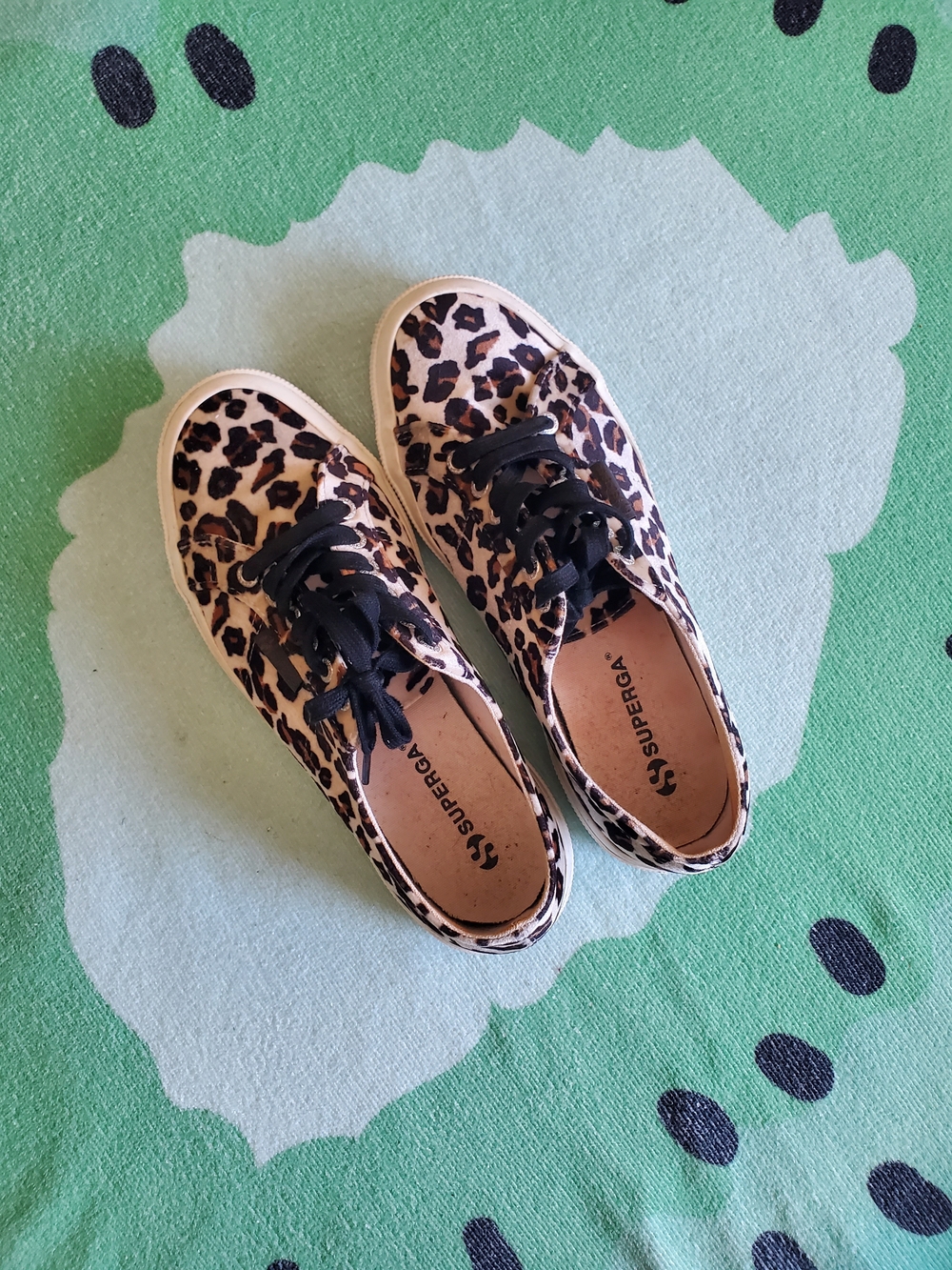 Superga Women's Leopard Print Suede Sneaker - Size 9.5